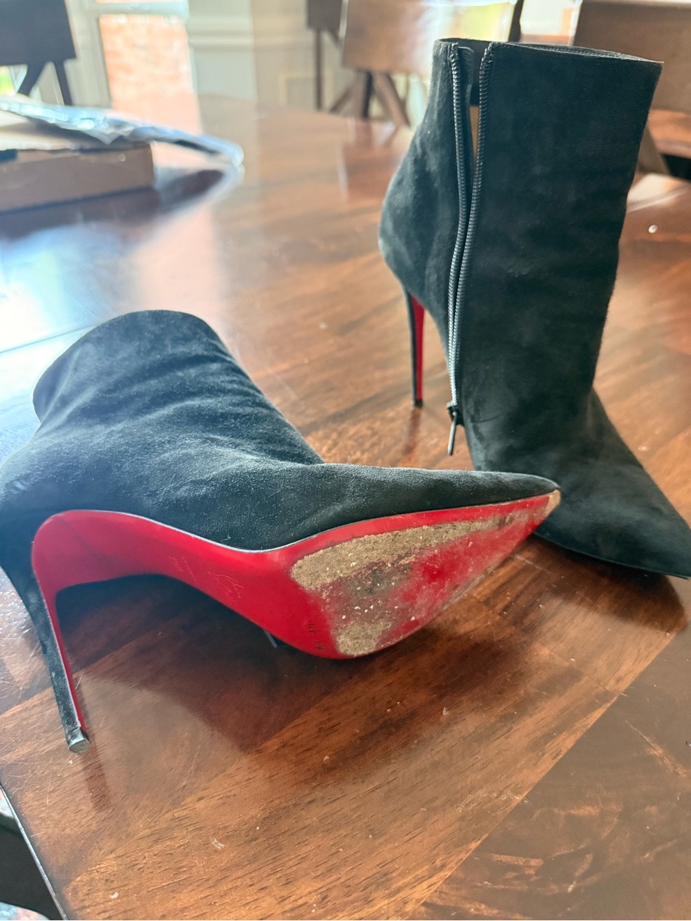 Women’s Black Suede Christian Louboutin booties - Picture 5 of 5
